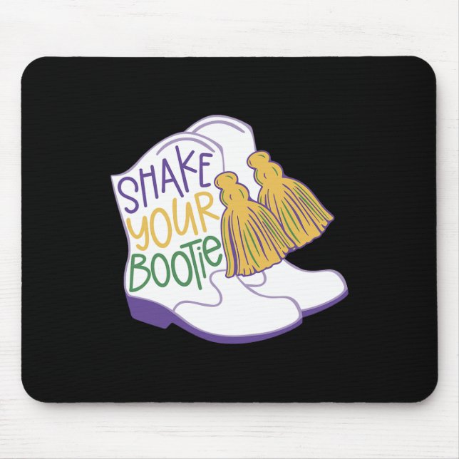 Funny Retro Shake Your Bootie Mardi Gras Costume N Mouse Mat (Front)