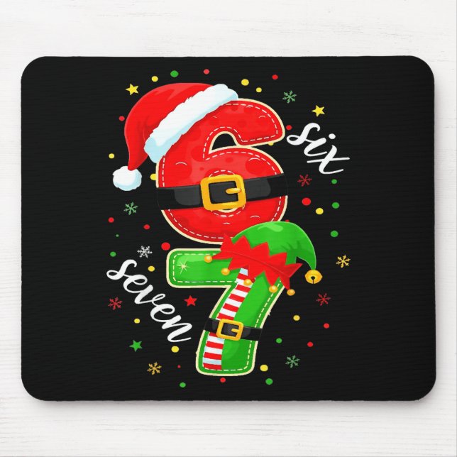 Funny Retro Six Seven Christmas 67 Xmas  Mouse Mat (Front)