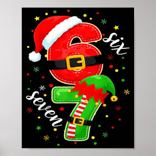 Funny Retro Six Seven Christmas 67 Xmas Poster