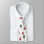 Funny Retro Ski Lift Gondola Winter Skiing White  Tie<br><div class="desc">Modern ski themed gift for him and her. Retro ski lift gondola illustration pattern for skier. Skiing,  skier,  skis,  snowboard,  snowboarding themed home decor and gifts.</div>