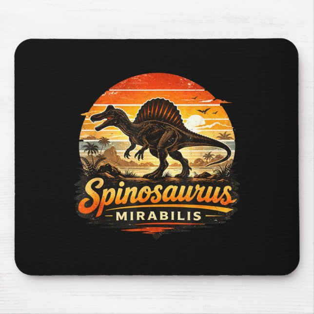 Funny retro spinosaurus dinosaur spinosaurus mouse mat (Front)
