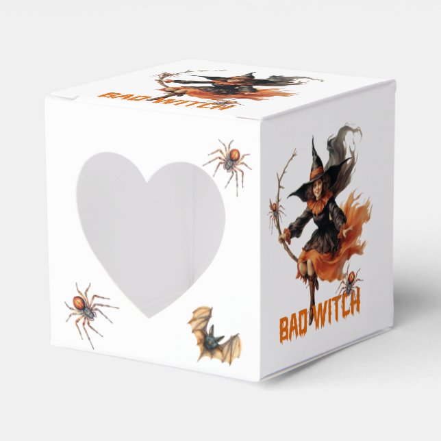 Funny retro spooky Halloween basic bad witch Favour Box (Front Side)