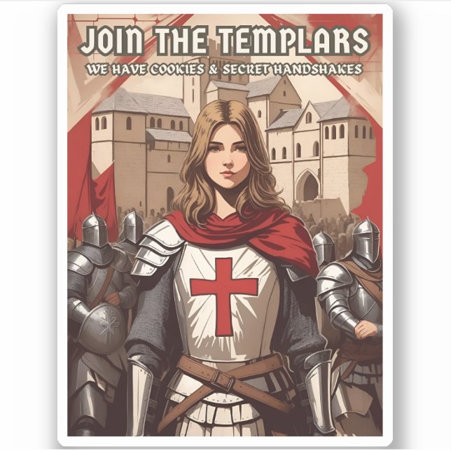 Funny Retro Style Mediaeval Templar Knight Humour (Front)