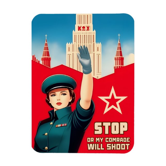 Funny Retro Style Soviet USSR Communism Humour Magnet (Vertical)