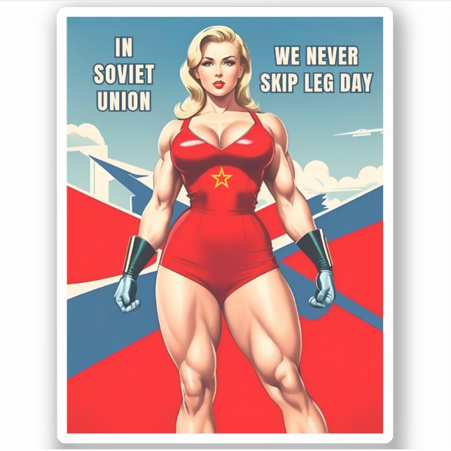 Funny Retro Style Soviet USSR Gym Muscle Humour (Front)