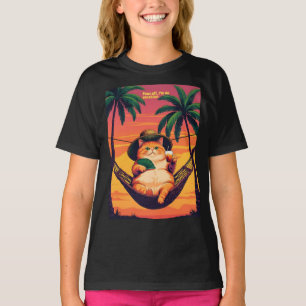 Funny Retro Summer Cat Vacation T-Shirt