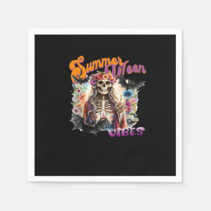 Funny Retro Summerween Vibes Halloween Aesthetic C Napkin