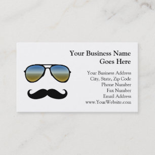 Funny Retro Sunglasses with Moustache Business Card