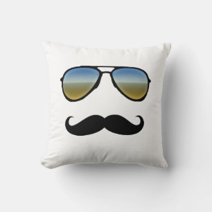 Funny Retro Sunglasses with Moustache Cushion