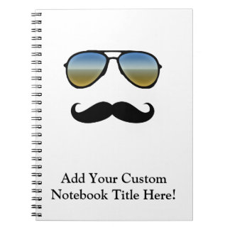 Funny Retro Sunglasses with Moustache Notebook