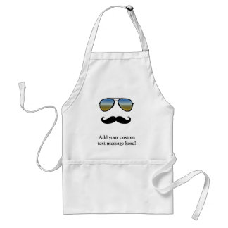 Funny Retro Sunglasses with Moustache Standard Apron