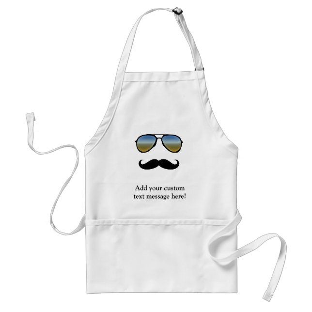 Funny Retro Sunglasses with Moustache Standard Apron (Front)