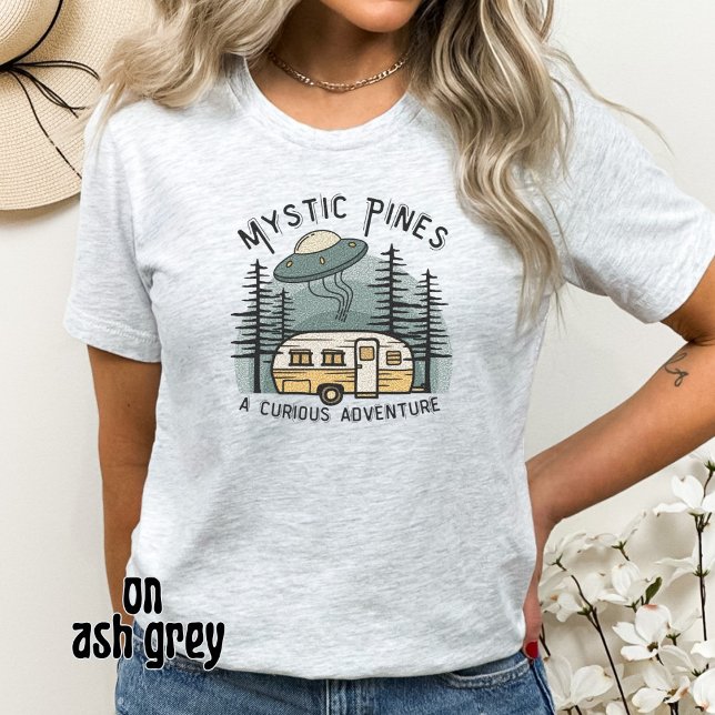 Funny Retro Sunset Camper Trailer Alien UFO T-Shirt (Creator Uploaded)