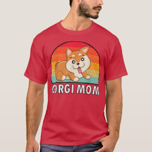 Funny Retro Sunset Corgi Mum Dog Puppy Lover Graph T-Shirt