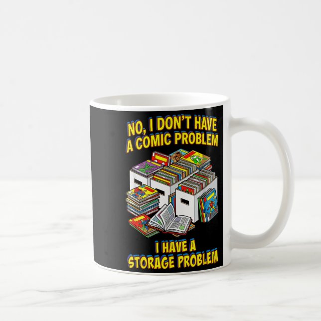 Funny retro superhero nerd geek reader comic book coffee mug (Right)