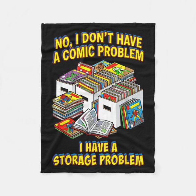 Funny retro superhero nerd geek reader comic book fleece blanket (Front)