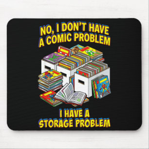 Funny retro superhero nerd geek reader comic book mouse mat