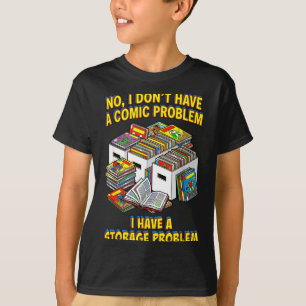 Funny retro superhero nerd geek reader comic book T-Shirt
