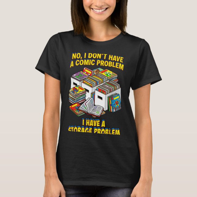 Funny retro superhero nerd geek reader comic book T-Shirt (Front)