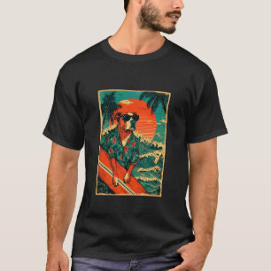 Funny Retro Surfing Pit Bull Surfer Dog Vintage Ha T-Shirt