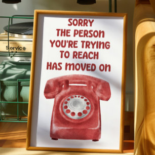 Funny Retro Telephone Poster Heartbreak Quote Art