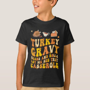 Funny Retro Thanksgiving Autumn Fall Groovy Holida T-Shirt