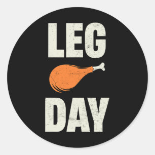 Funny Retro Thanksgiving Day Turkey Day Turkey Leg Classic Round Sticker