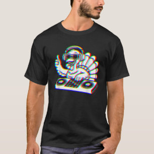 Funny retro Thanksgiving rave vaporwave trippy EDM T-Shirt