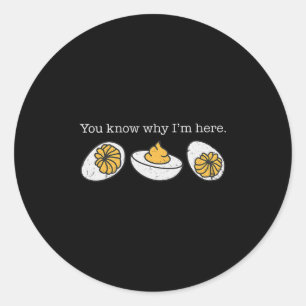 Funny Retro Thanksgiving You Know Why I'm Here Dev Classic Round Sticker