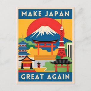 Funny Retro Travel Japan Tourism Humour  Postcard