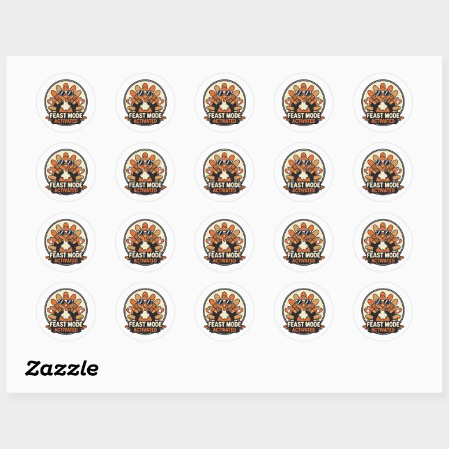 Funny Retro Turkey Sticker (Sheet)