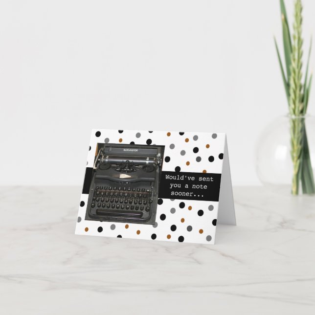 Funny Retro Typewriter Notecard (Front)
