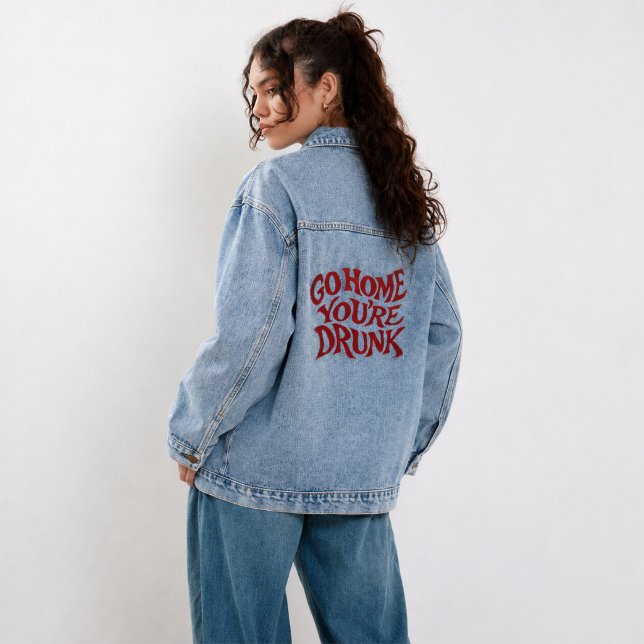 Funny Retro Typographic Art Tee Denim Jacket (Creator Uploaded)