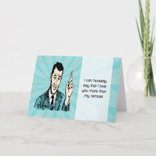 Funny Retro Valentine’s Day Card with Cartoon Man