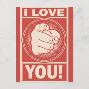 Funny Retro Valentines Day I Love You Postcard