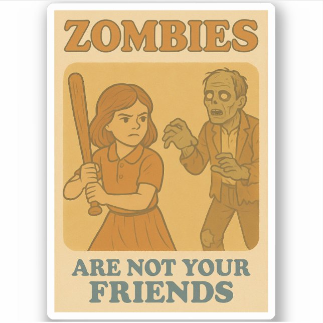 Funny Retro Vintage 70s Zombie Survival Humour (Front)