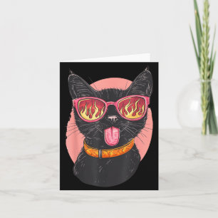Funny Retro Vintage Black Cat Gift for Cat Lovers Card