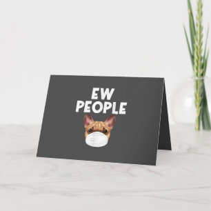 Funny Retro Vintage Bulldog Wearing Mask Ew People Holiday Card