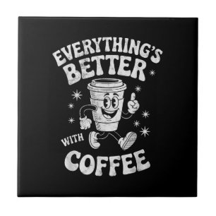 Funny Retro Vintage Coffee Men or Women Coffee Tile