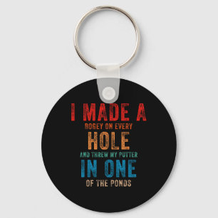 Funny Retro Vintage Disc Golf Players I Made A Hol Key Ring