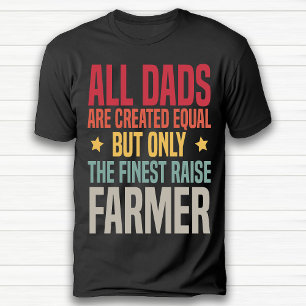 Funny Retro Vintage Farmer Dad Agriculture Black T-Shirt