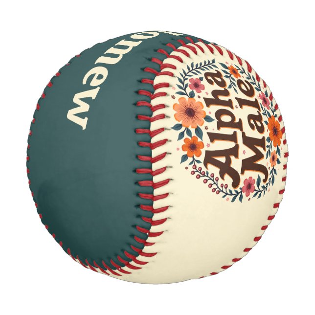Funny Retro Vintage Floral Wraith Baseball (Angled)