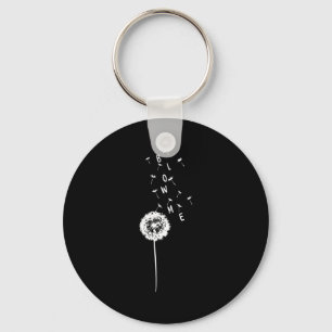 Funny retro vintage flower dandelion blow me quote key ring