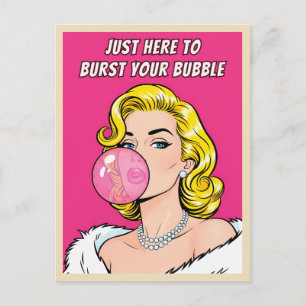 Funny Retro Vintage Frenemy Humor Pop Art  Postcard