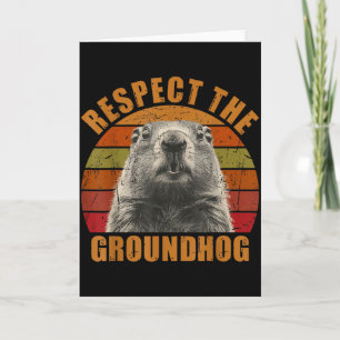 Funny Retro Vintage Groundhog Day 2025 Respect The Card