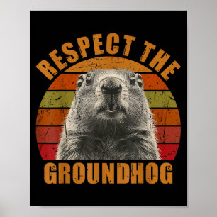 Funny Retro Vintage Groundhog Day 2025 Respect The Poster
