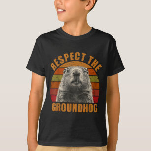 Funny Retro Vintage Groundhog Day 2025 Respect The T-Shirt