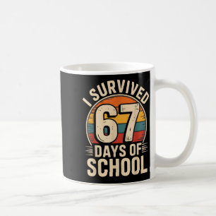Funny Retro Vintage I Survived 67 Days Of School 6 Coffee Mug