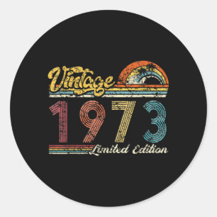 Funny Retro Vintage _limited Edition_ Vintage 1973 Classic Round Sticker