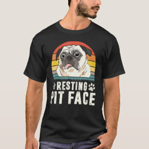 Funny Retro Vintage Resting Pit Face French Bulldo T-Shirt